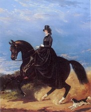 henride Montpezatd elegant lady riding her horse sidesaddlea