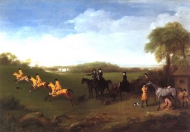 racehorses at excercise c 1850a